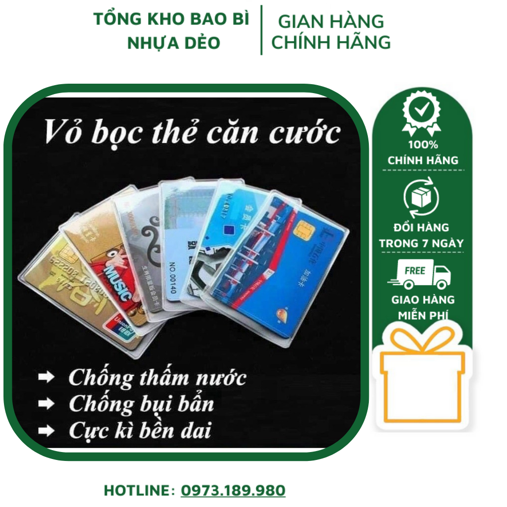 Túi Đựng Thẻ Căn Cước Công Dân Vỏ Bọc Thẻ Trong Suốt Đa Năng Tiện Dụng Combo 20 Túi