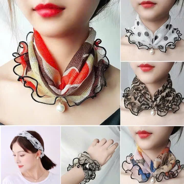 Khăn voan phối ngọc chai kiểu dáng thanh lịch nhẹ nhàng rể phối đồ