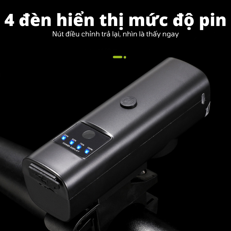 Đèn xe đạp độ sáng cao XTE BL22.24 - Cảm biến ánh sáng tự động - Đèn Led pin 2000mAH - Có còi hoặc không còi - Hàng chính hãng