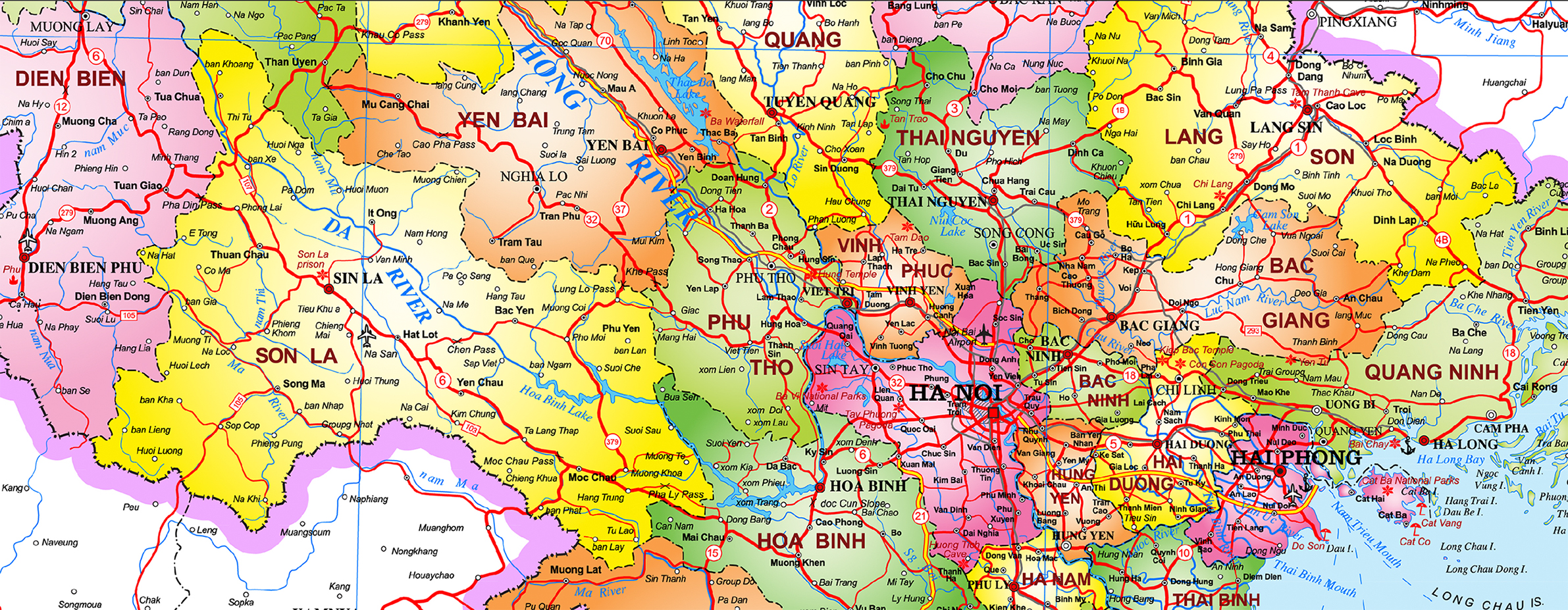 Hành chính Việt Nam phần đất liền tiếng anh khổ A0 (84x120cm)