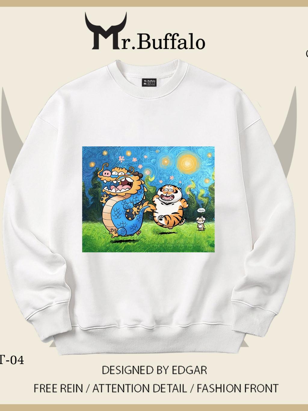 Áo Sweater Hổ Cosplay nghệ thuật Mr.Buffalo - VT08 Đen