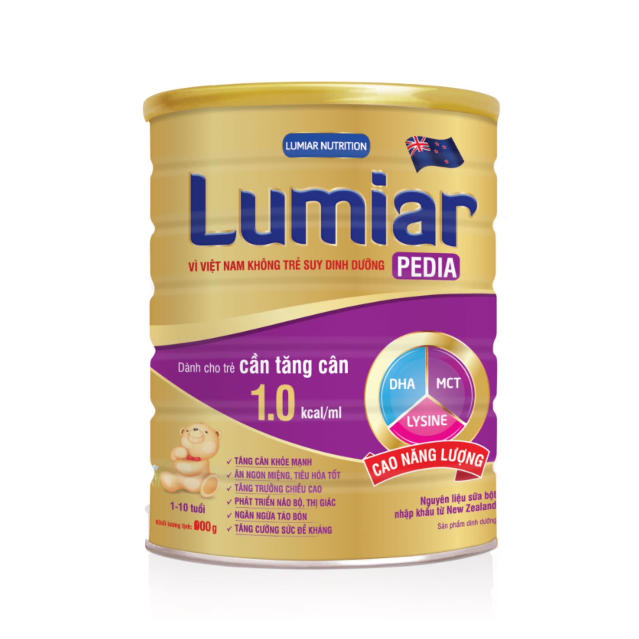 Combo 3lon Sữa bột Lumiar Pedia lon 800g - sản phẩm dành cho trẻ cần tăng cân với DHA, MCT, LYSINE cao năng lượng