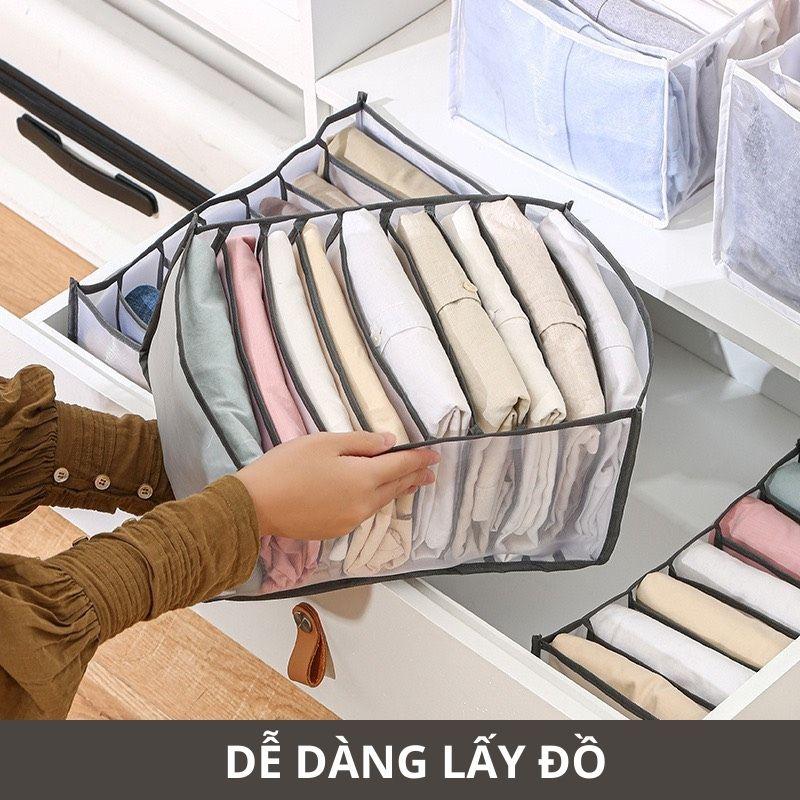 Hộp đựng đồ lót quần áo chia ngăn, khay vải lưới sắp xếp tủ quần áo gọn gàng