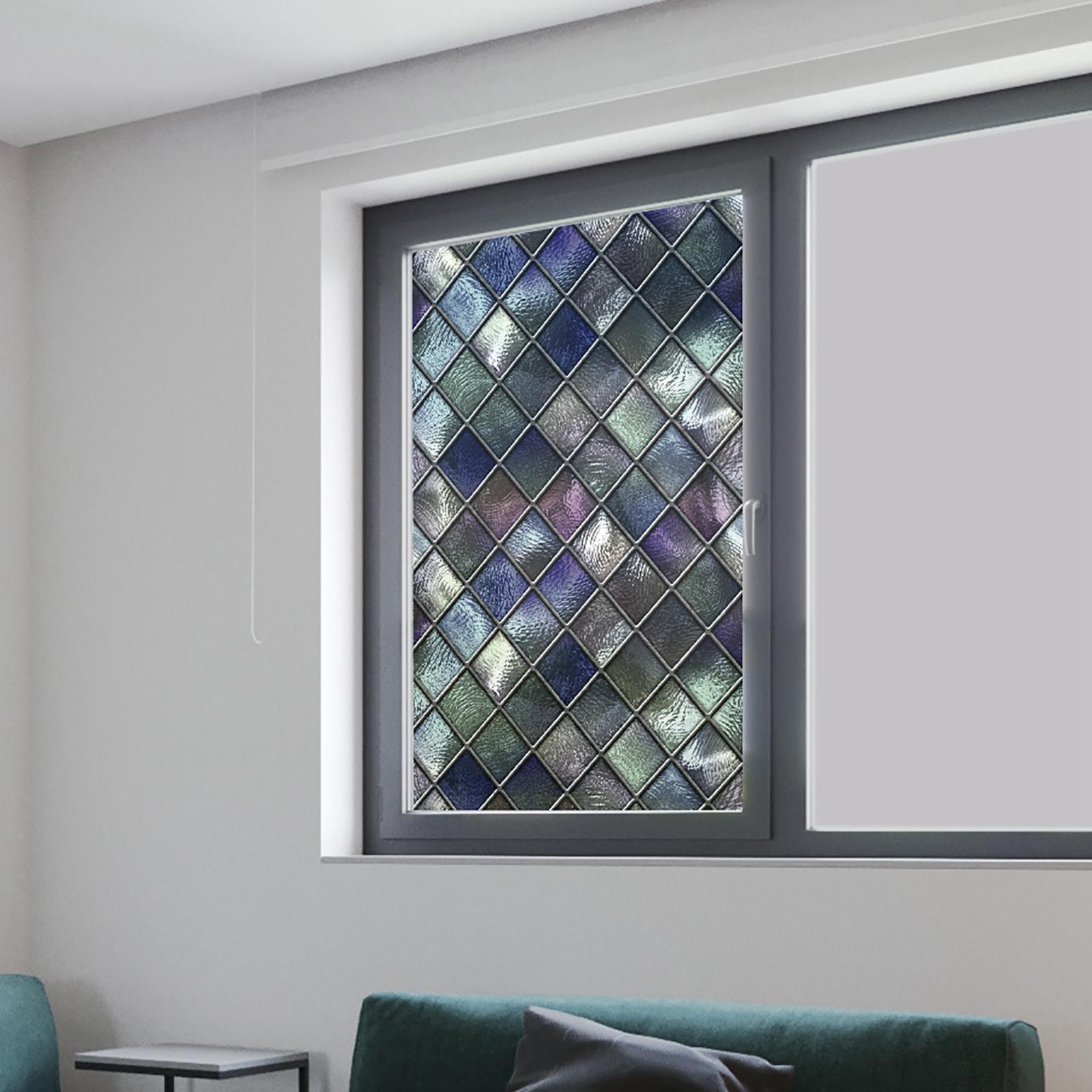 Window Privacy Film Static Cling Decorative Stained Reusable for Bathroom Living Room