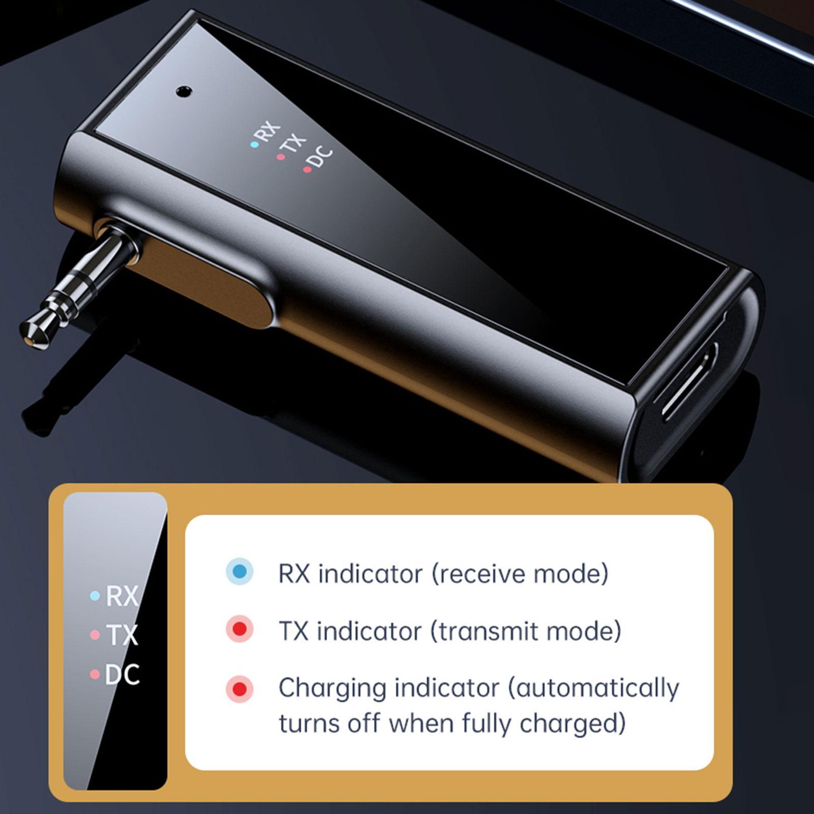 Bluetooth 5.1 and Receiver 2 in 1, Car Audio Bluetooth AUX Adapter TX and .5mm Bluetooth Adapter for Earbuds Stereo