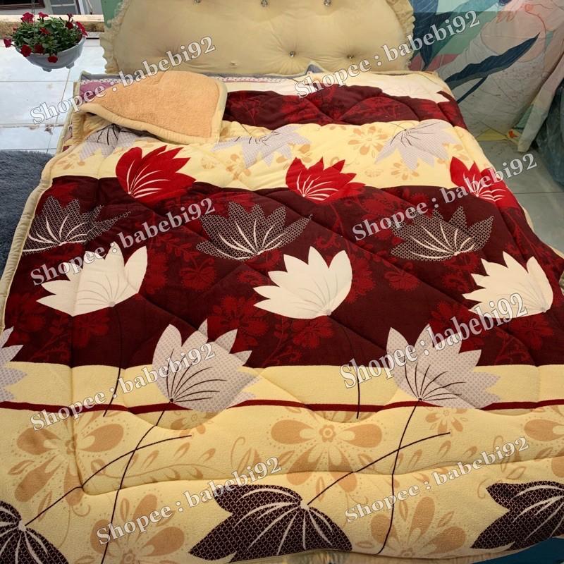 Chăn lông cừu 3 lớp dày siêu ấm phồng êm