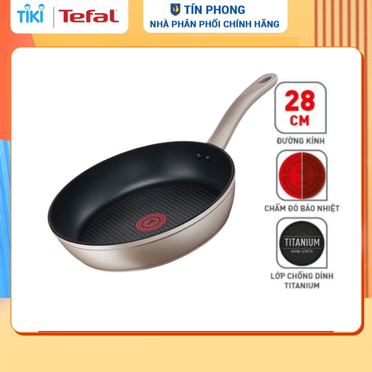Chảo chiên chống dính đáy từ Tefal Sensations H9100614 28cm - Hàng chính hãng