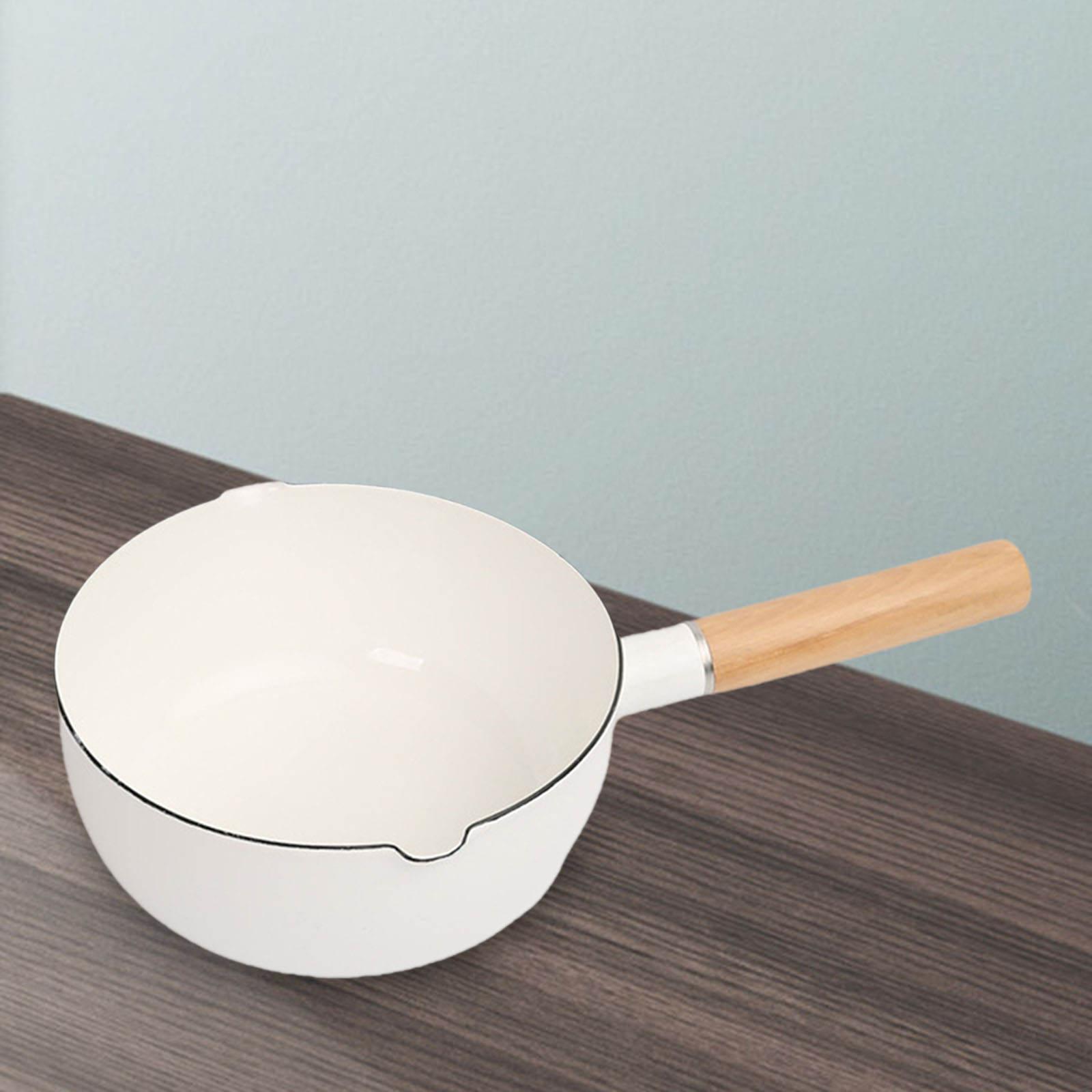 1.5L Enamel Milk Pan Milk Pot Saucer Non-Stick for Home Stoves All Hobs