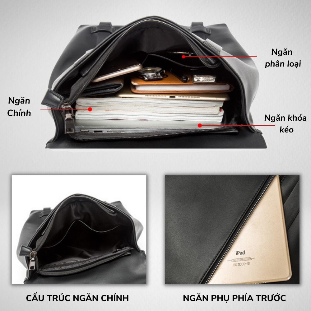 Balo da thời trang nam nữ,Da PU Cao Cấp,Ba lô đựng Laptop 15.6 inh -Chống thấm nước, Kiểu dáng trẻ trung,cá tính - 