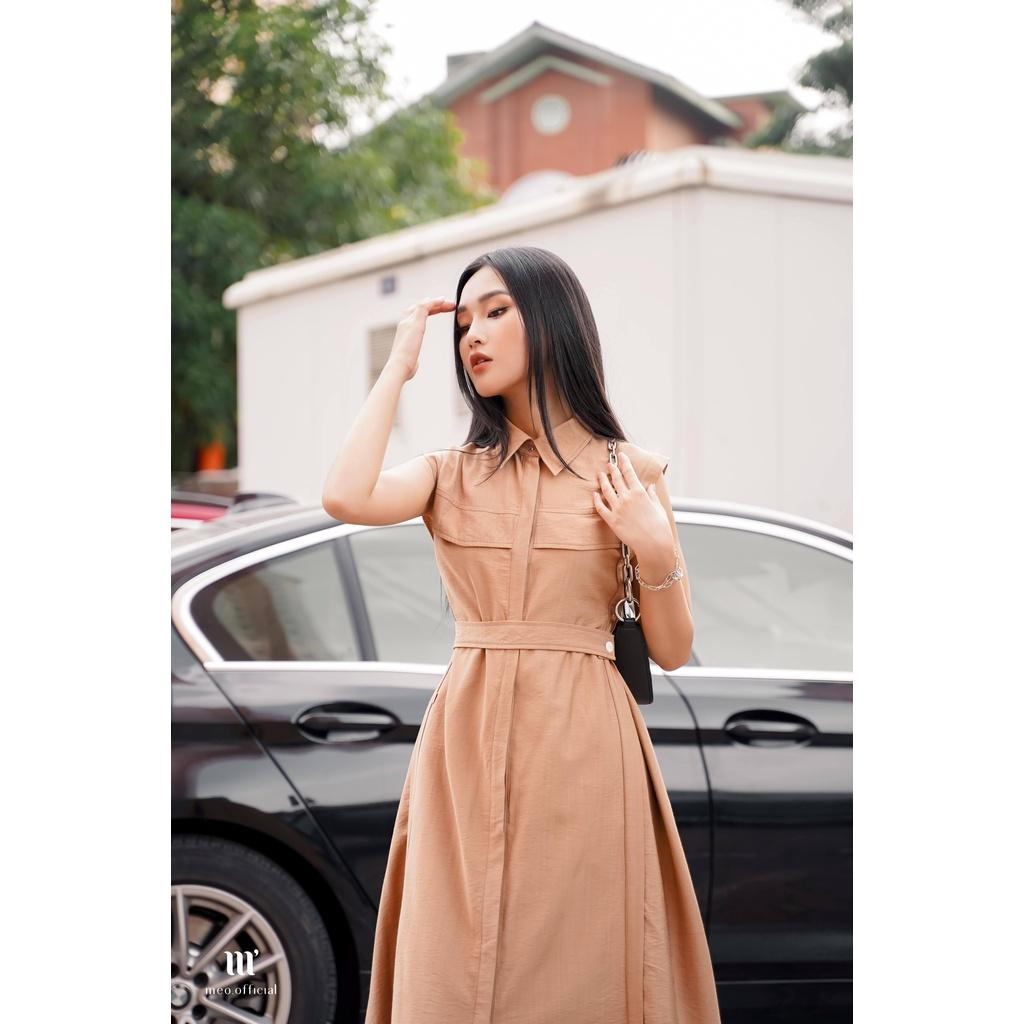 Váy liền nữ Méo shop phong cách công sở dáng sơ mi dài Fenly