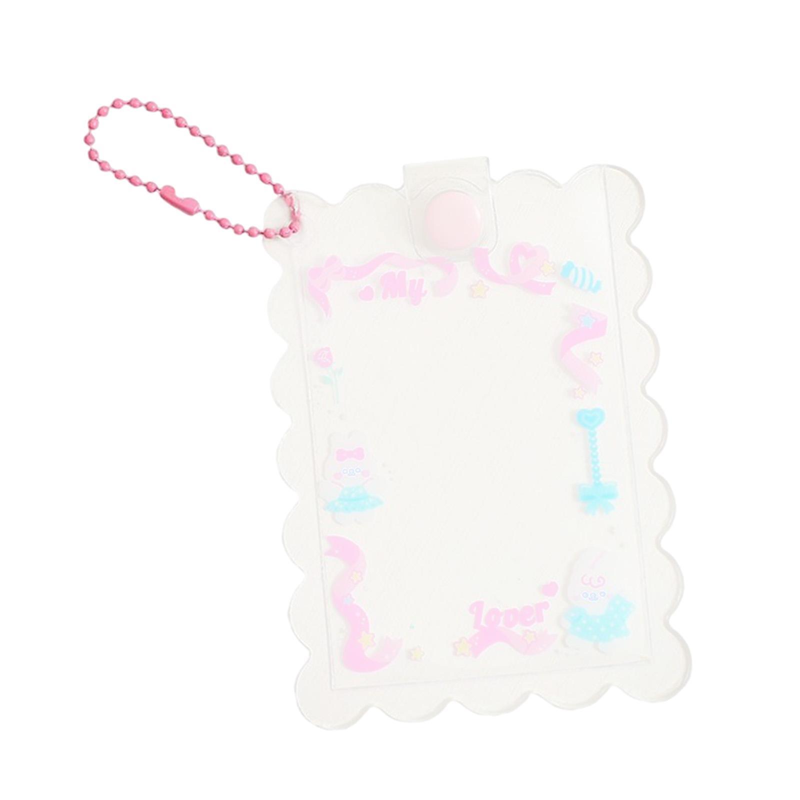 Keychain Card Sleeve Storage Birthday Gift for Women Girls Cartoon Hanging Decoration Pendant Art Supplies Photo Holder Card Protective Case