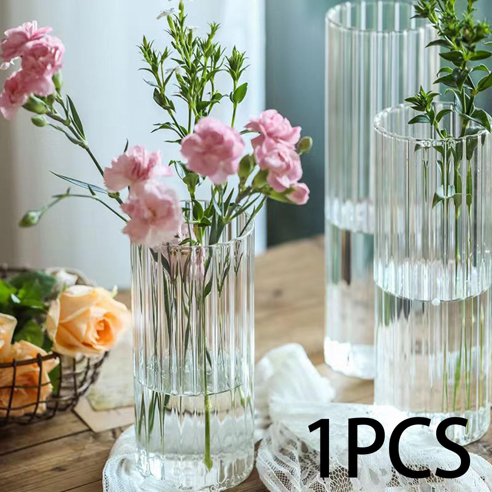 Glass Vases Glass Flower Vase Aesthetic Flowers Holder Dried Flower Container  Vase Terrarium Plant Holder for Dining Room Desktop