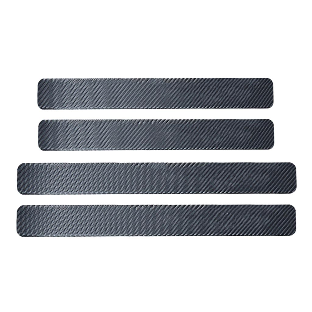 4pcs/set 3D Carbon Fiber Car Door Plate Sill Scuff Cover Panel Sticker