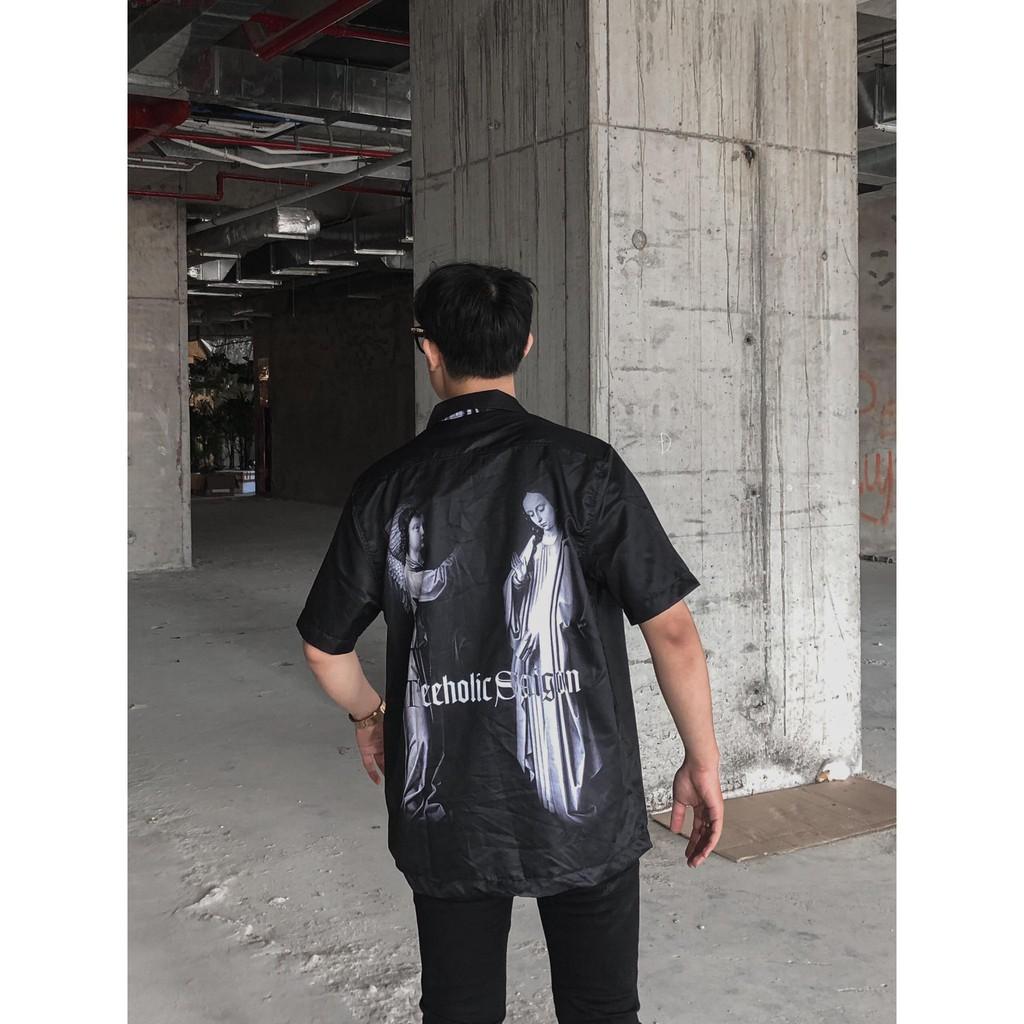 Áo Sơ Mi In Hình Tượng La Mã TeeHolic - Màu Đen