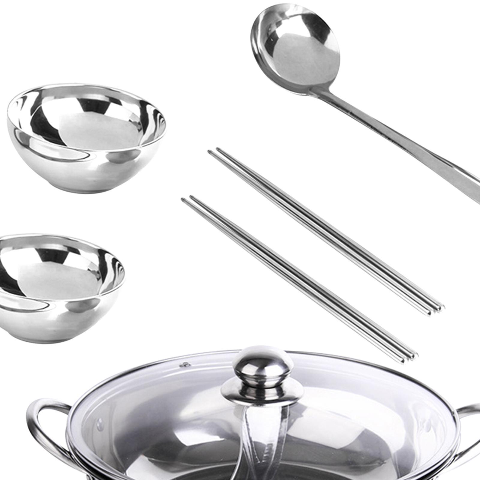 Hot Pot Pan Cooker Cooking Pot Two Flavor Soup Pot Cookware Professional Dual Sided Soup Stockpot for Restaurant Household