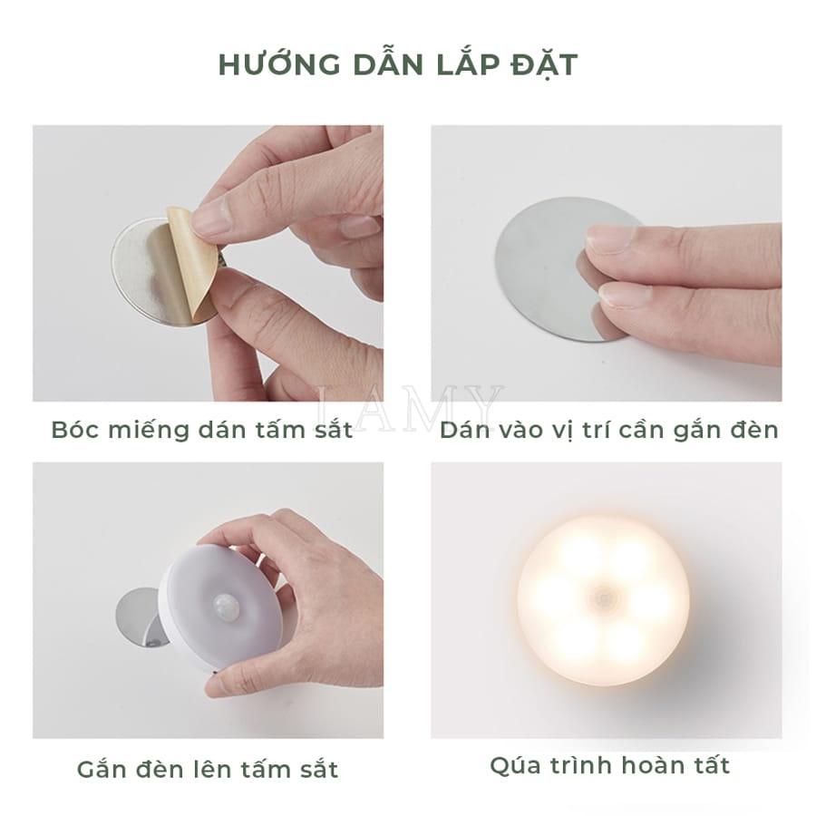 Đèn Cảm Ứng Chuyển Động Dán Tường, Đèn Led Cảm Biến Thông Minh Tự Động Sáng Gắn Tủ Quần Áo Hành Lang