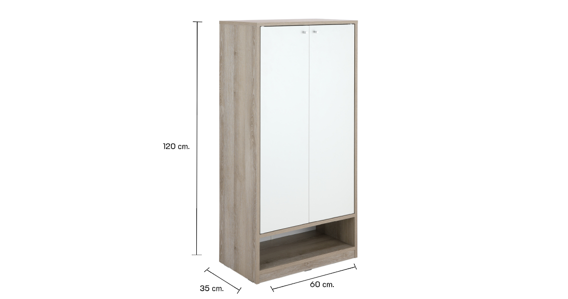 Tủ giày 6 tầng PEZZO gỗ công nghiệp cao cấp, cửa trắng kết hợp vân gỗ sang trọng | Index Living Mall - Phân phối độc quyền tại Việt Nam