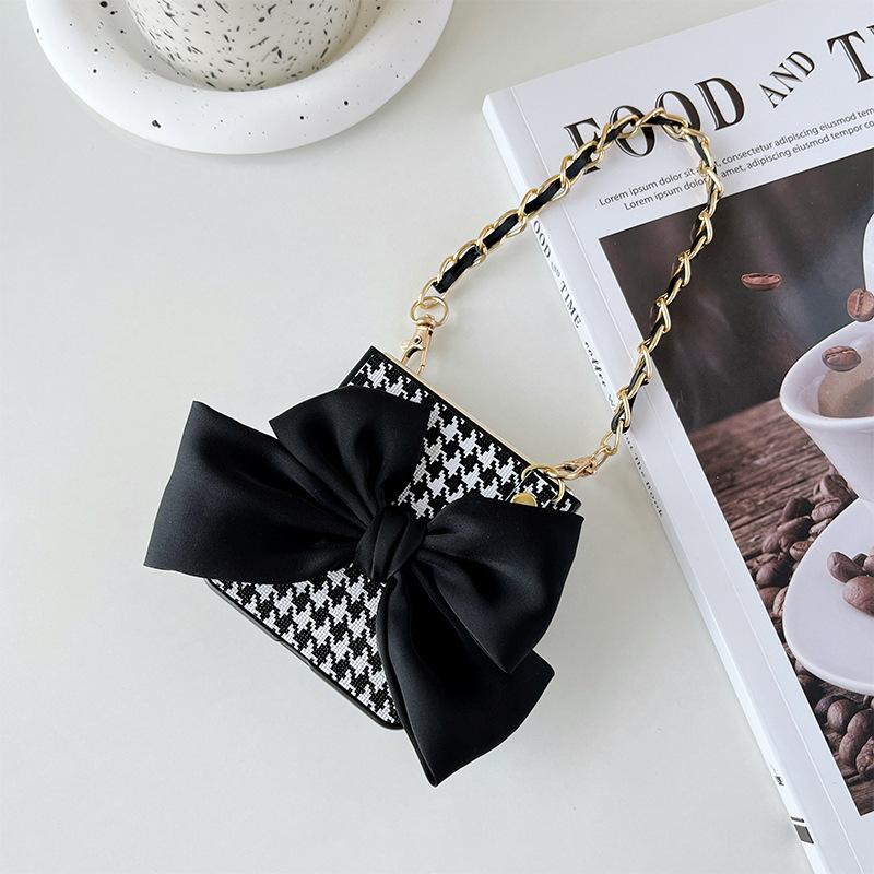 Ốp Lưng Họa Tiết Houndstooth Cho Oppo FIND N2 FLIP Kèm Dây Cầm Tay Sang Chảnh - BUM STORE GALAXY CASE