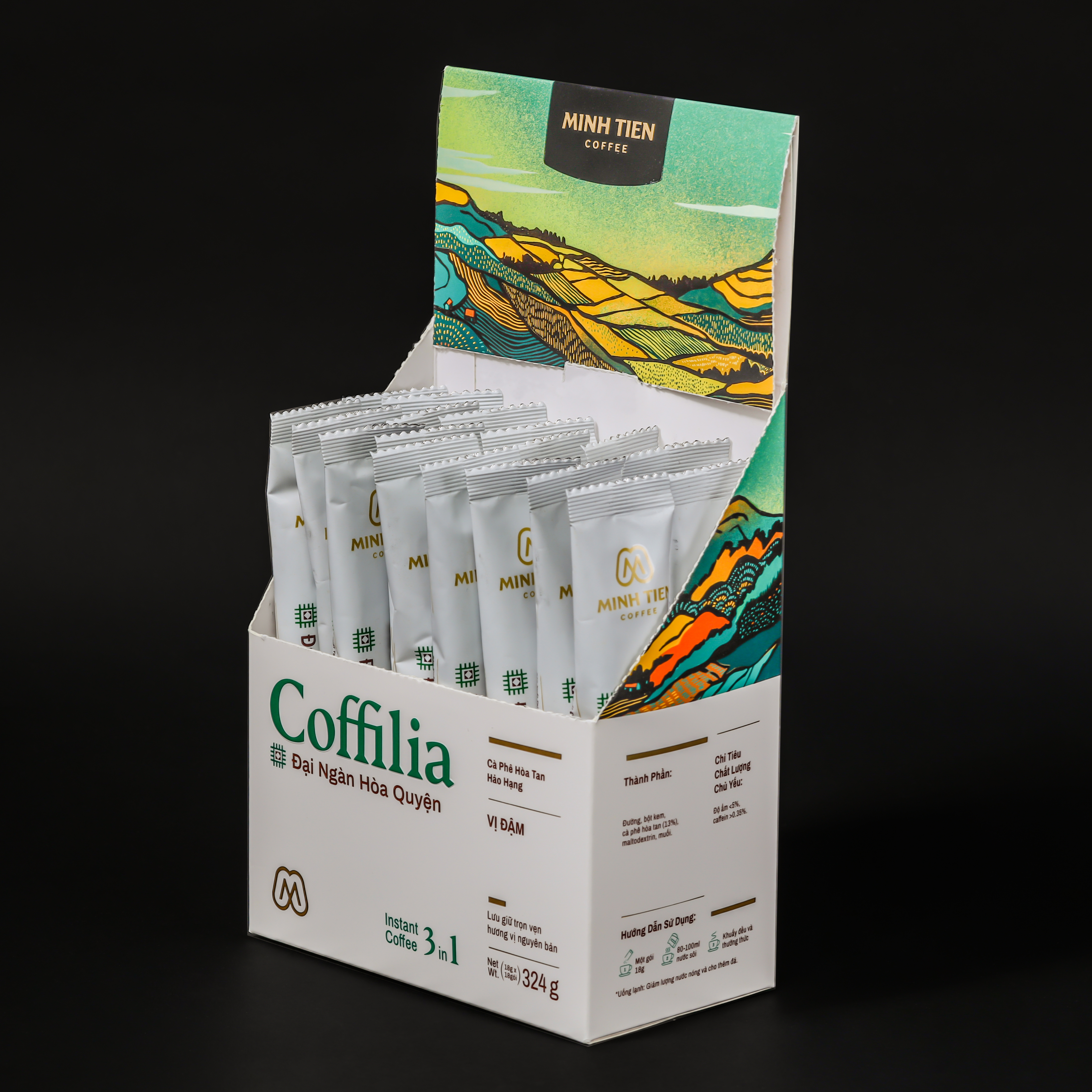 Cà phê hòa tan 3in1 - Sạch nguyên bản - Coffilia - Đại ngàn hòa quyện (18 gói)