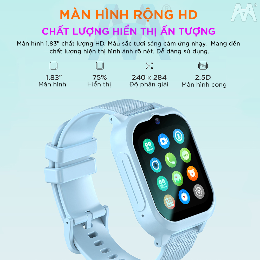 Đồng hồ Thông Minh Định vị Trẻ em SmartWatch AMA K26 Lắp sim Gọi Video có thể Tháo rời Tiện lợi Hàng nhập khẩu