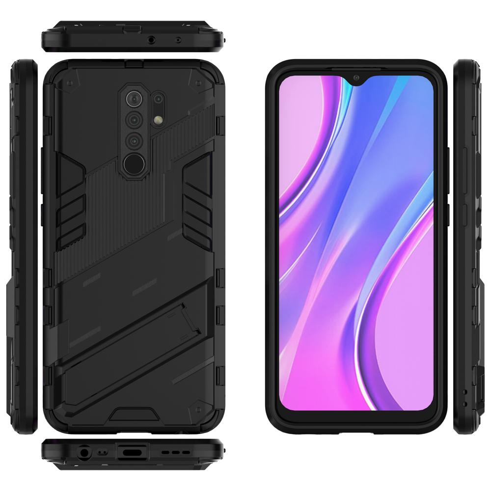 Ốp lưng cho Xiaomi Redmi 9, Ốp chống sốc Iron Man PUNK cao cấp kèm giá đỡ cho Redmi 9