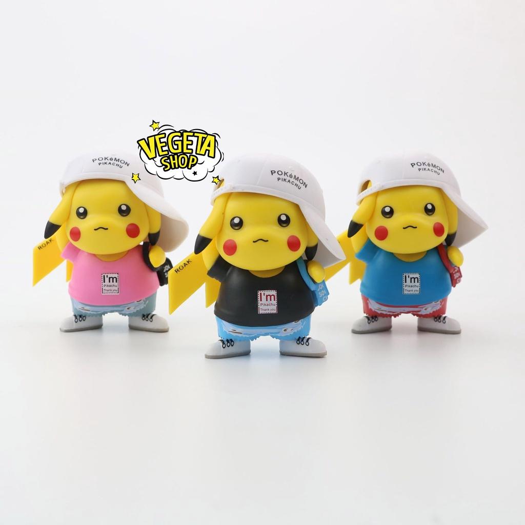 Mô hình Pikachu - Pikachu phong cách thời trang đội mũ lưỡi trai thời thượng dễ thương - Cao khoảng 8cm