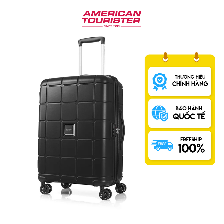Vali kéo American Tourister Hundo Spinner EXP TSA – Black – Trung 6825