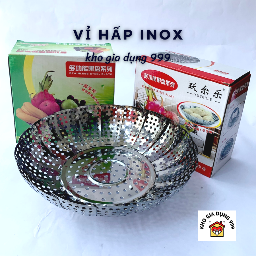 XỬNG HẤP VỈ HẤP INOX - Gập &amp; xòe dễ dàng theo kích thước nồi