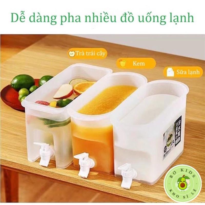 Bình đựng nước có vòi 3,5L Việt Nhật , Bình đựng nước trà, nước trái cây để trong tủ lạnh tiện lợi