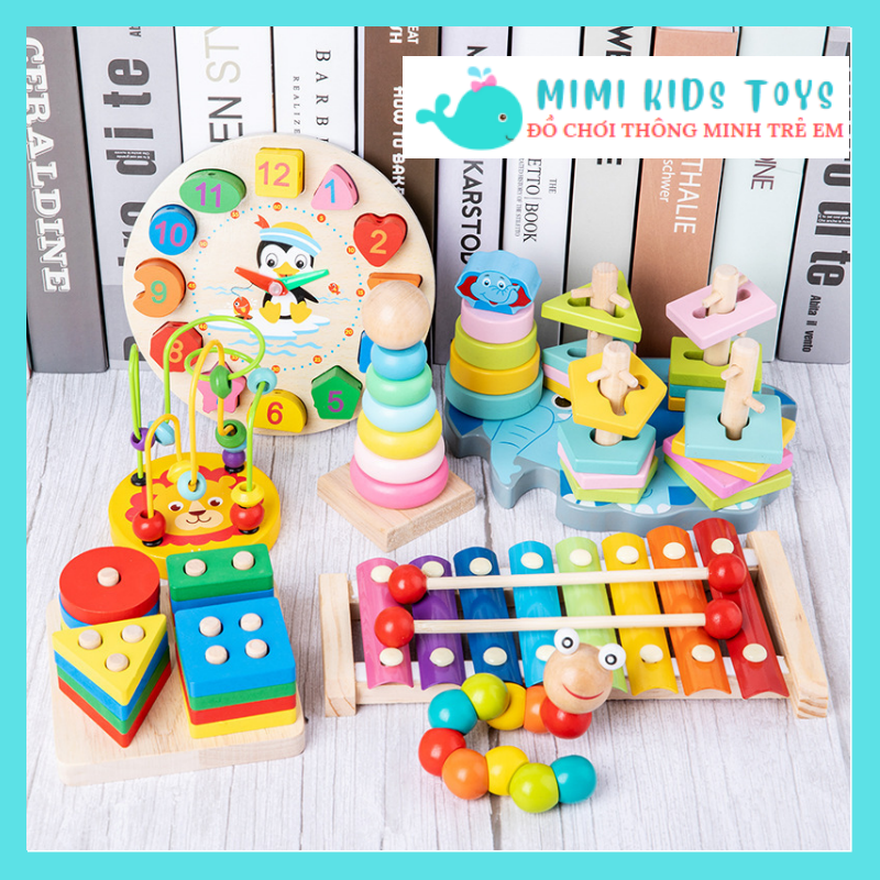 Combo 3-8 món đồ chơi gỗ Montessori cho bé tư duy, phát triển trí tuệ vừa học vừa chơi - Đồ chơi thông minh cho bé