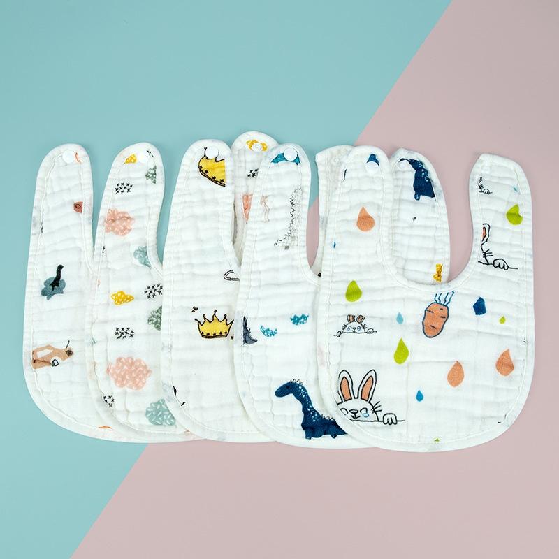 Yếm ăn dặm chữ U cotton 8 lớp