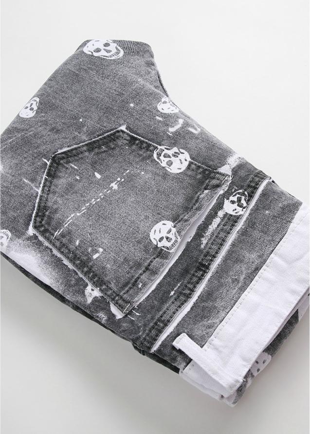 Quần jeans nam đầu lâu Mã: ND1066 - XÁM BẠC