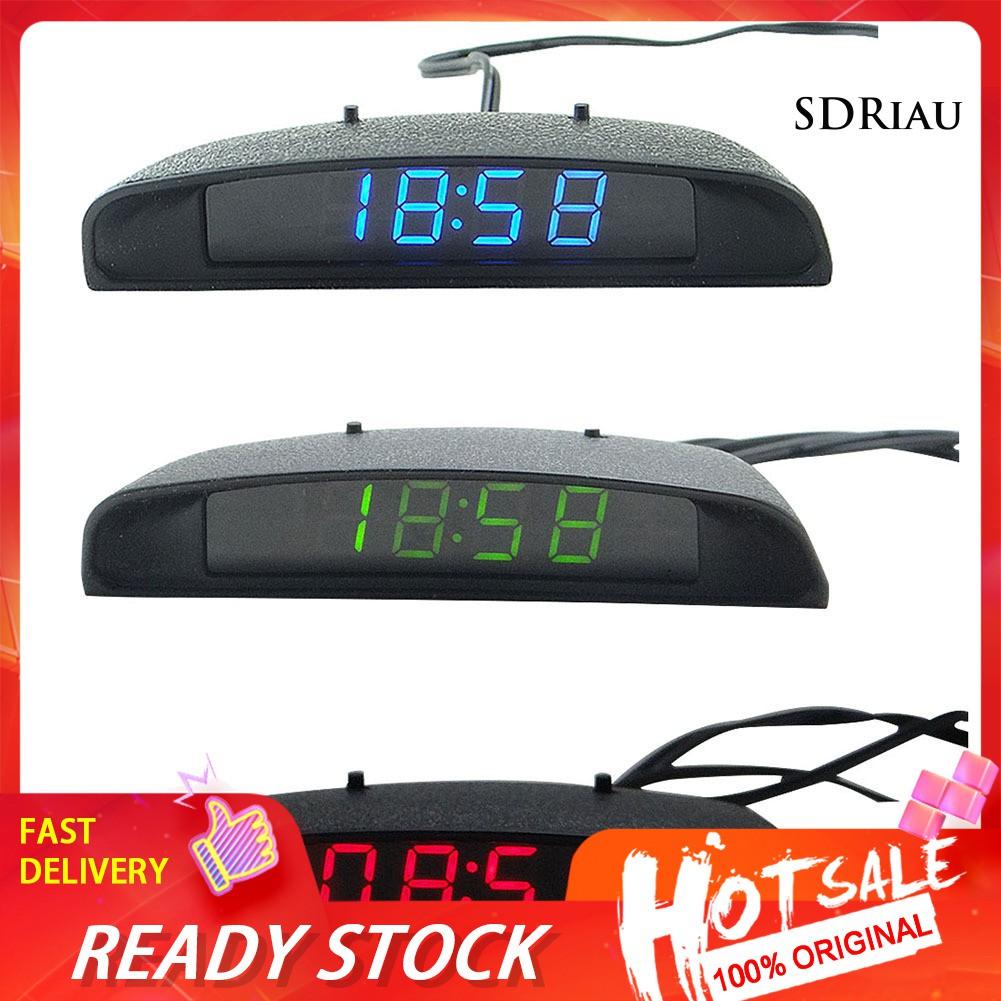 ELECTRONIC Đồng Hồ Điện Tử Có Đèn Led Hiển Thị Nhiệt Độ 3 Trong 1 Cho Xe Hơi