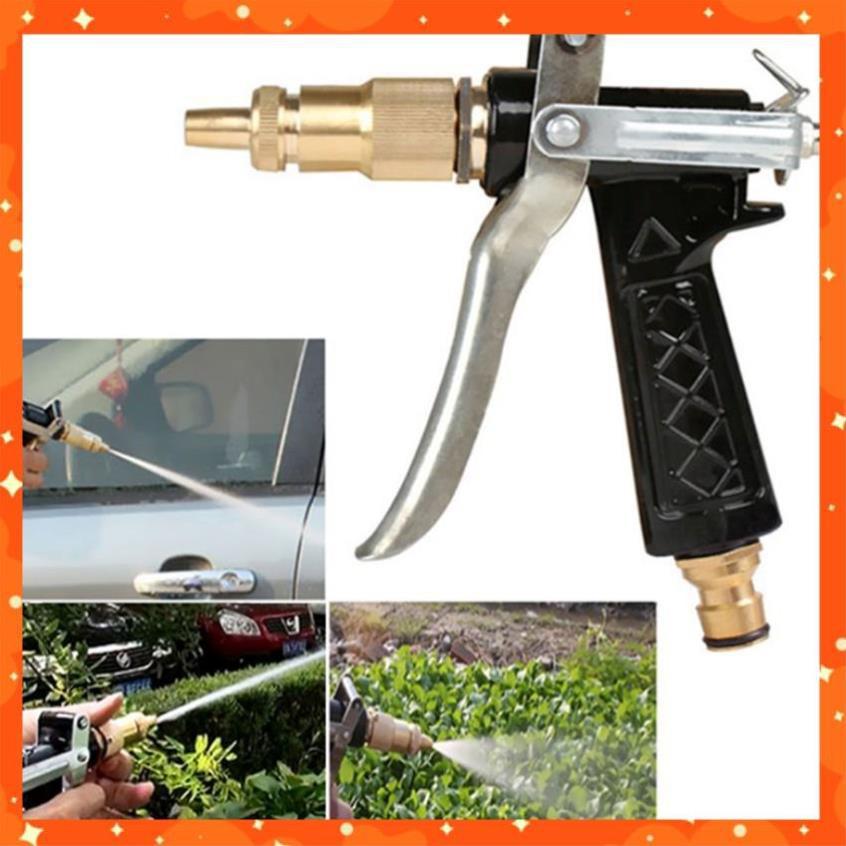 Bộ dây vòi xịt nước rửa xe, tưới cây . tăng áp 3 lần, loại 3m, 5m 206236Eđầu đồng, cút+ tặng túi đựng bút