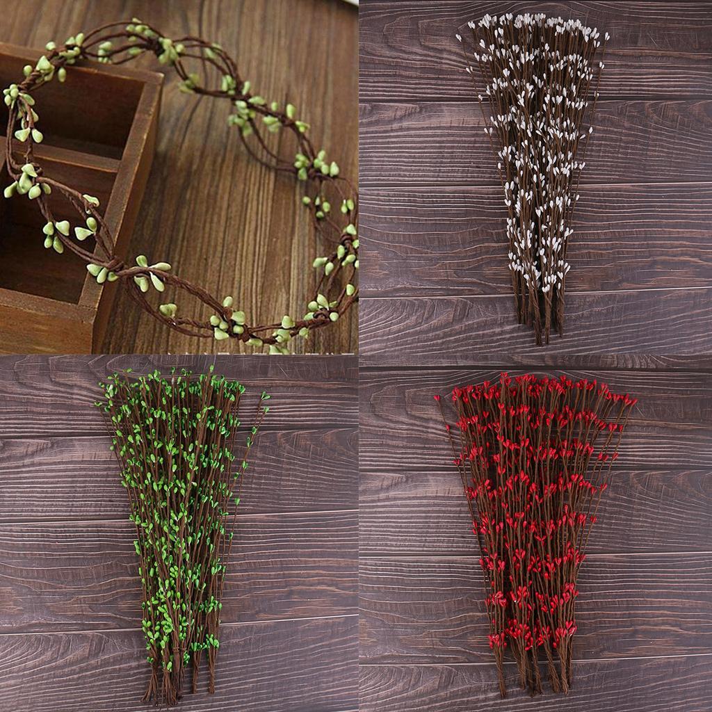 200x Pip Berry Garland Stem Rustic Wall Door Decor DIY Party Favor Red White
