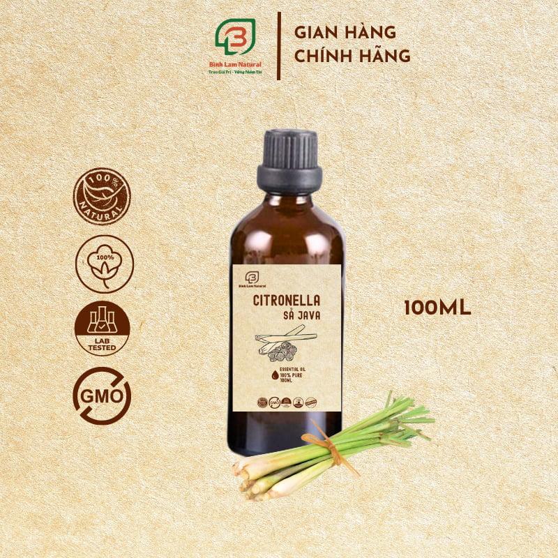 Tinh dầu sả java nguyên chất thơm phòng, khử mùi, kháng khuẩn, đuổi muỗi Bình Lam Natural 100ml