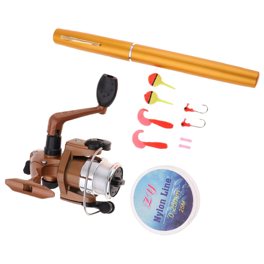 Mini Portable Pocket Fish Pen Shape Aluminum Alloy Fishing Rod Reel