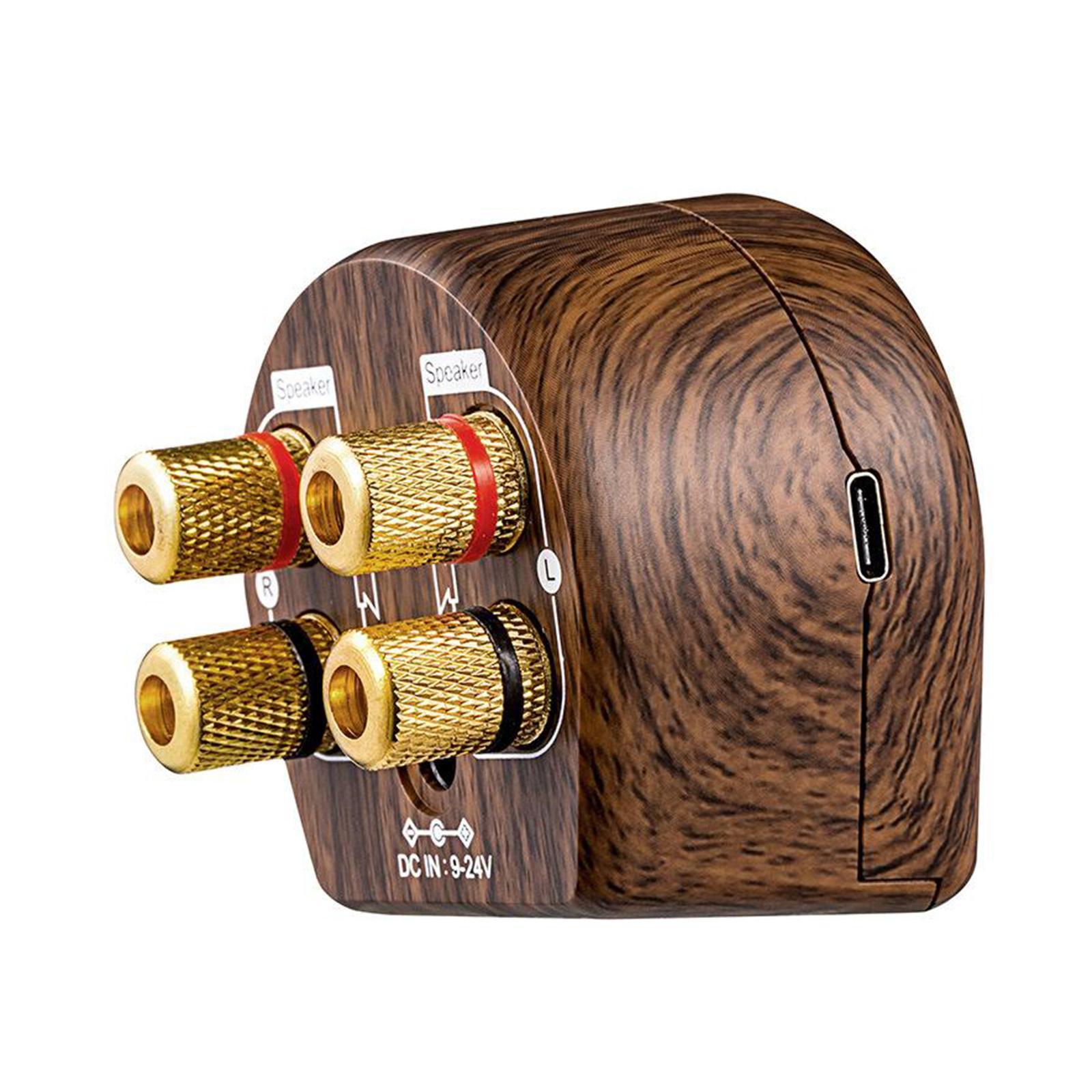 Mini Bluetooth Power Amplifier Wood Grain HiFi 100W Class-D Digital Amp