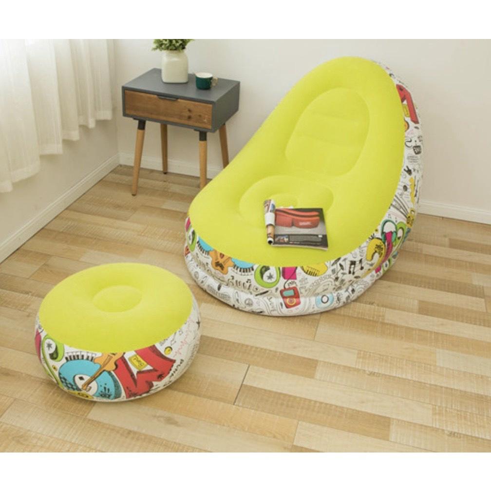 Bộ 02 Ghế Hơi Tựa Lưng JULONG Sang Trọng Họa Tiết Âm Nhạc Siêu Dễ Thương