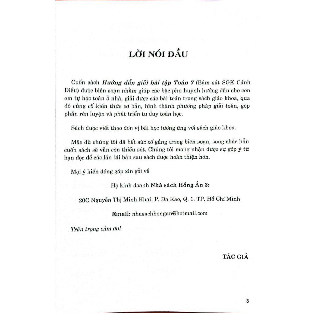 Sách-Hướng Dẫn Giải Bài Tập Toán 7 (Bám Sát SGK Cánh Diều)