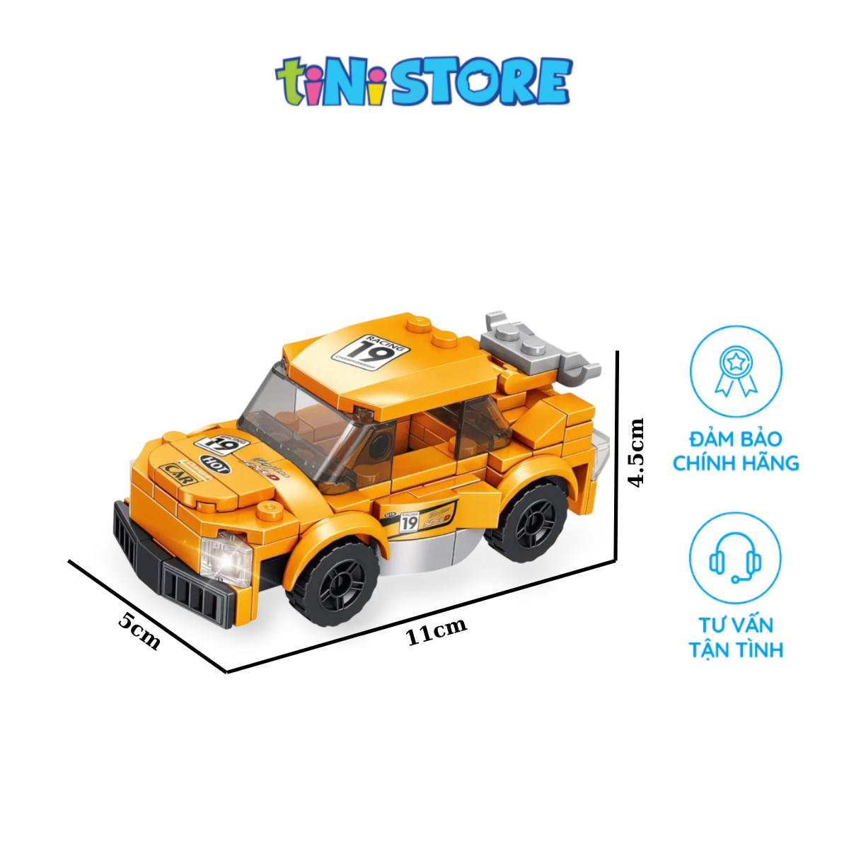 Đồ chơi lắp ráp xe đua màu vàng 101 mảnh Value Toys