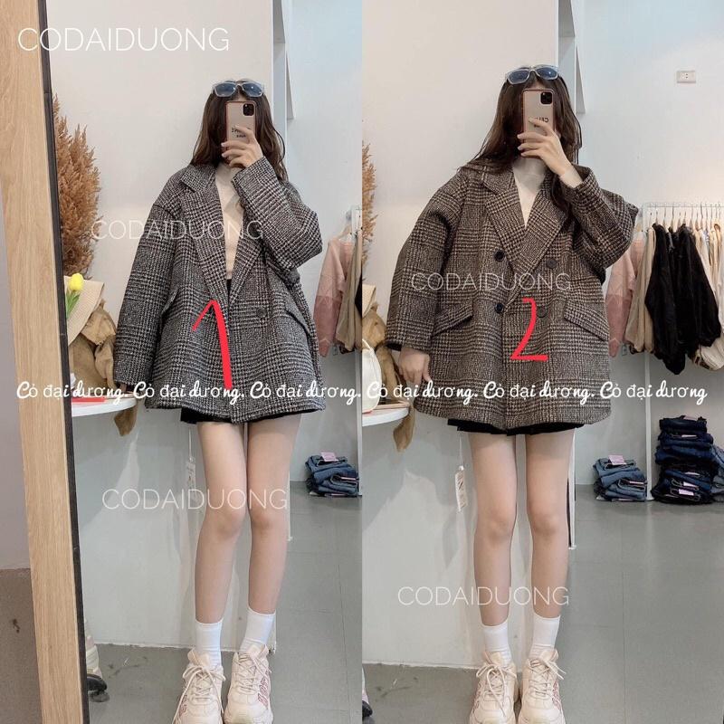 Áo dạ kẻ tiêu túi nắp