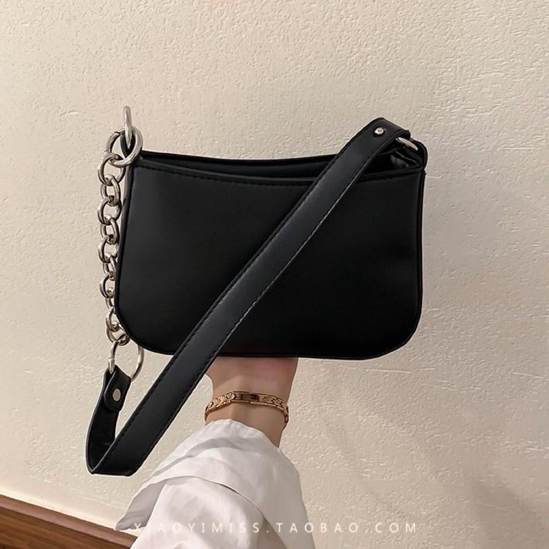 Túi kẹp nách da xích ulzzang đen cá tính