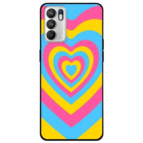 Ốp lưng dành cho Oppo Reno 6 - Reno 6 5G - Reno 6Z 5G - Tim Cầu Vồng