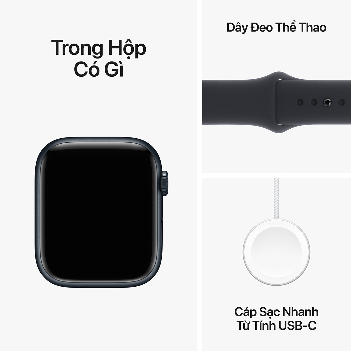 Apple Watch Series 9 GPS Sport Band (Viền Nhôm, Dây Cao Su)