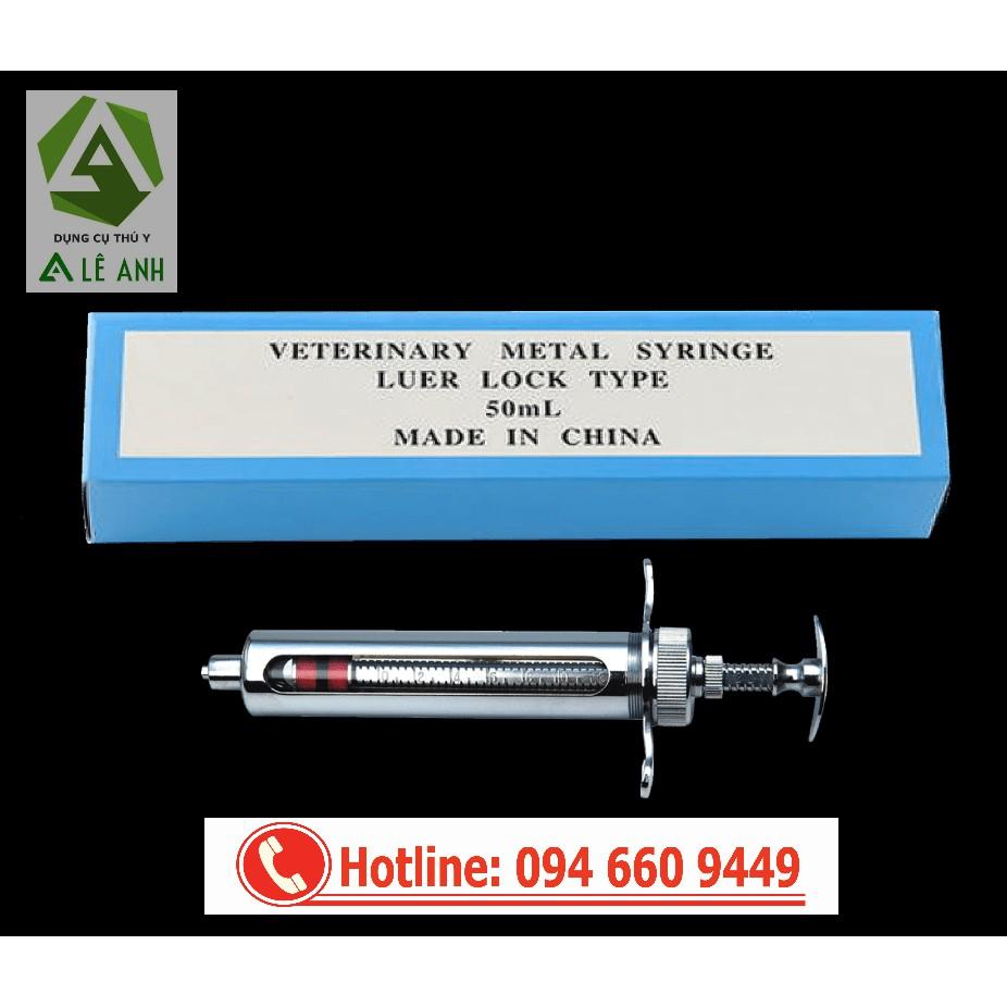 Xilanh inox 50ml, bơm tiêm thú y 50ml loại inox