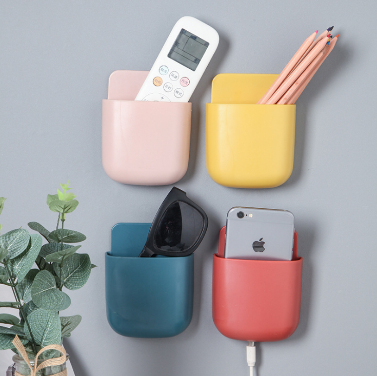Hộp treo sạc điện thoại, kệ treo remote, đồ dùng dán tường đa năng tiện lợi giúp không gian gọn gàng, ngăn nắp