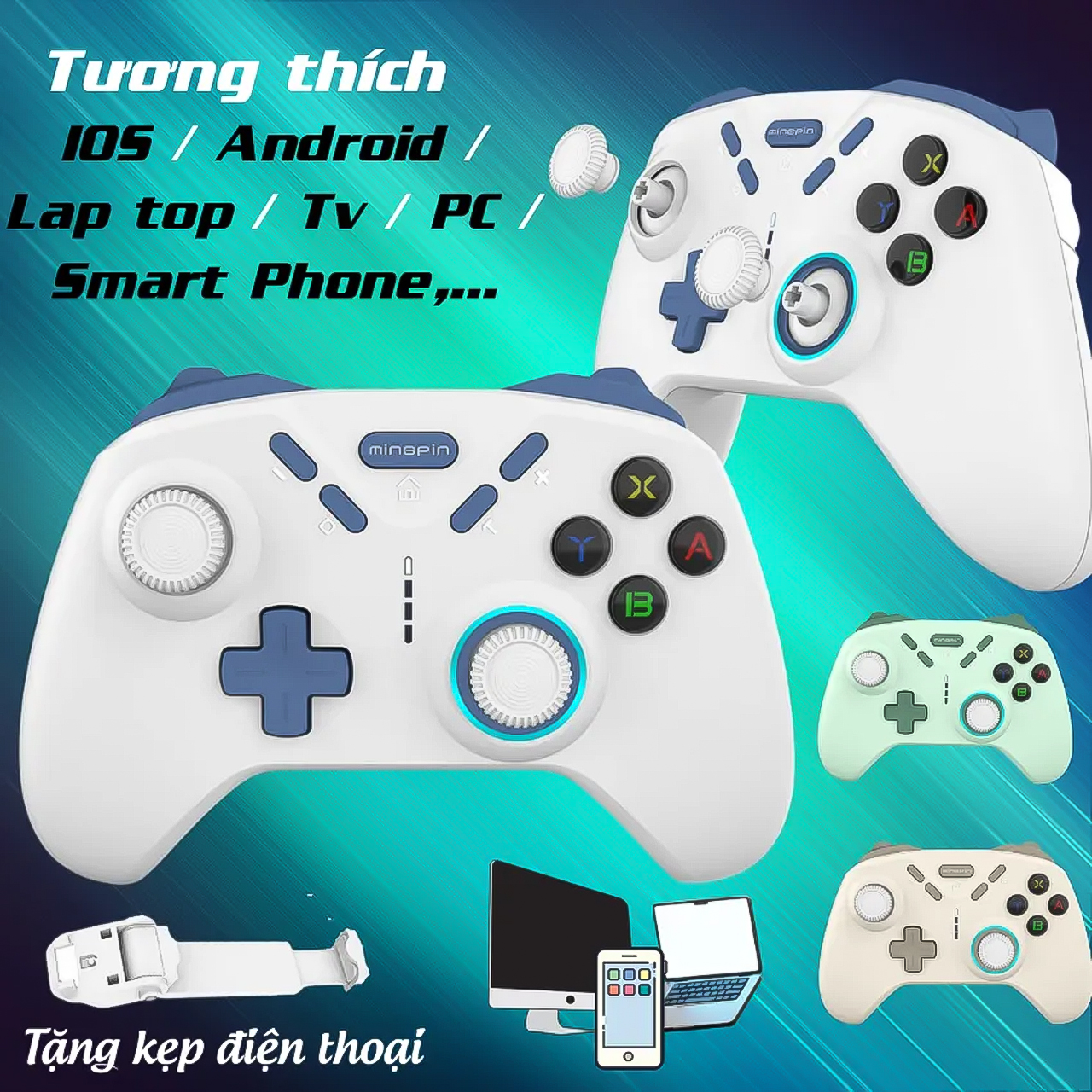 Tay cầm chơi game Vinetteam vermilion S820 - Tay cầm chơi game bluetooth không dây có rung cho NS Switch/ Android/ IOS/ PS4/ PC - hàng chính hãng