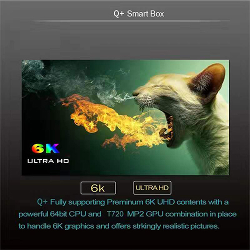 Q Plus Smart TV Box Android 9.0 Allwinner H6 2GB / 16GB 6K H.265 Media Player USB3.0 2.4G WiFi