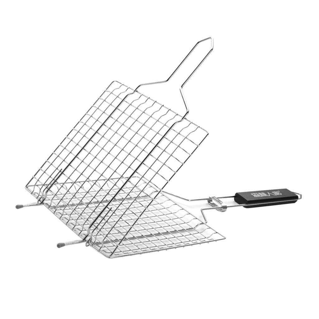 2pcs Stainless Steel Barbecue Barbecue Basket Grill Mesh Cooking Fish /